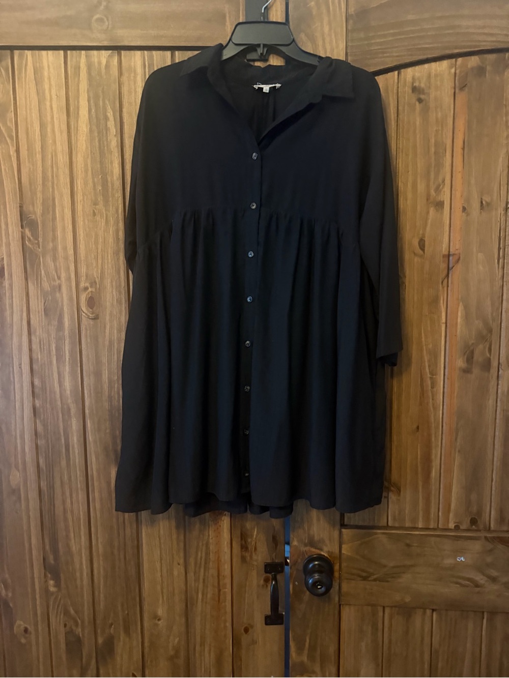 entro black button-up flowy dress